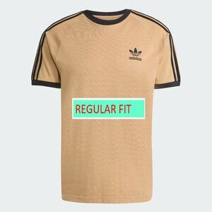 Adidas Classics Original 3 Stripes Tee Shirt Trefoil Retro Men Light Brown